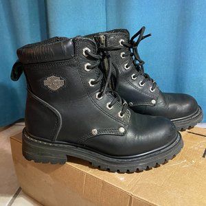 Harley-Davidson Black Leather Women's Motorcycle Boots Size 6